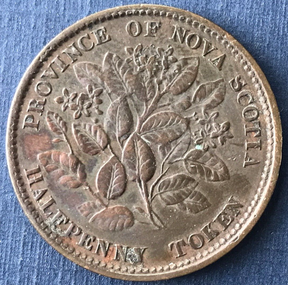 🇨🇦🇨🇦 1856 CANADA NOVA SCOTIA HALF PENNY TOKEN 🇨🇦🇨🇦