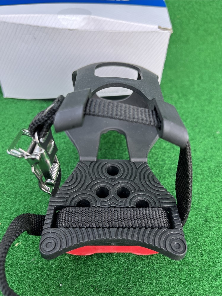 Exustar Clip-in Modern Pedal Adapter Plastic Pair Toe Clips & Straps, E-SL02A-1