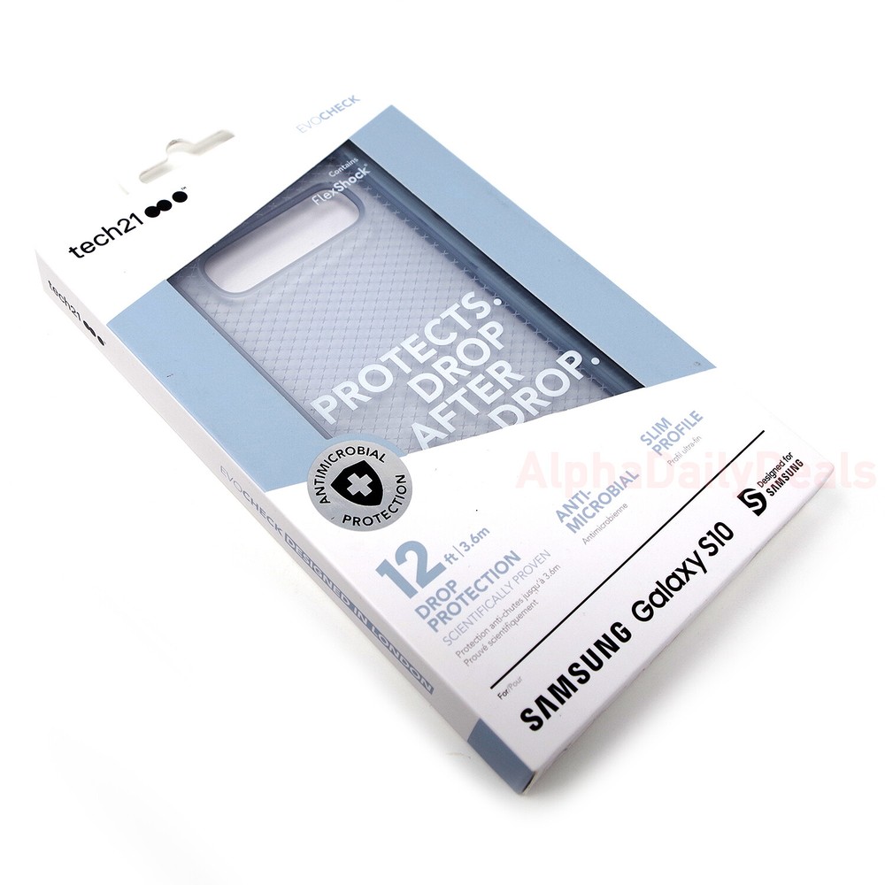 Tech21 Samsung Galaxy S10 Protective Case Evo Check Shark Blue Antimicrobial