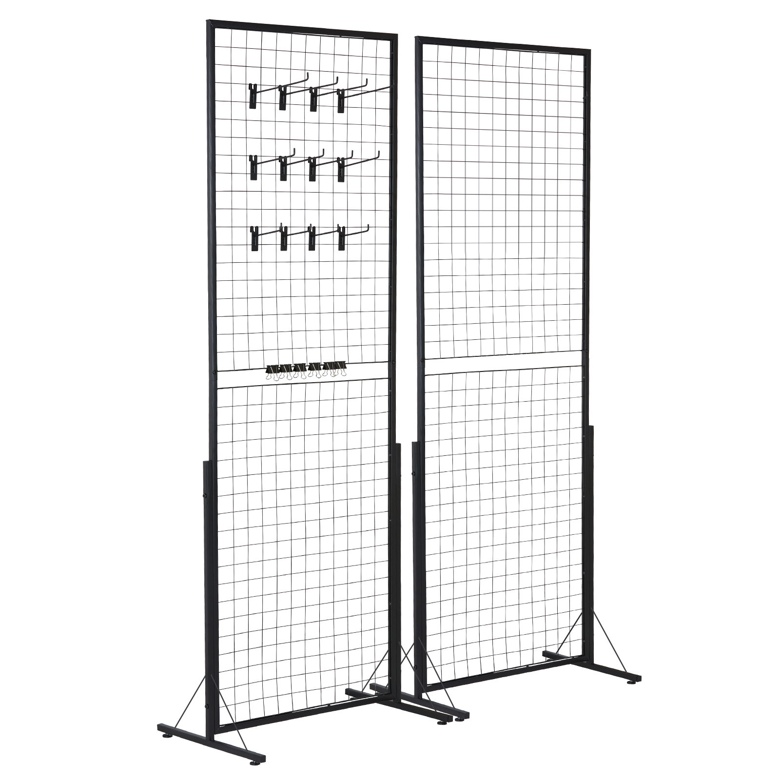 VEVOR 2' x 5.6' Grid Wall Panels Tower 2 Packs Wire Gridwall Display Racks