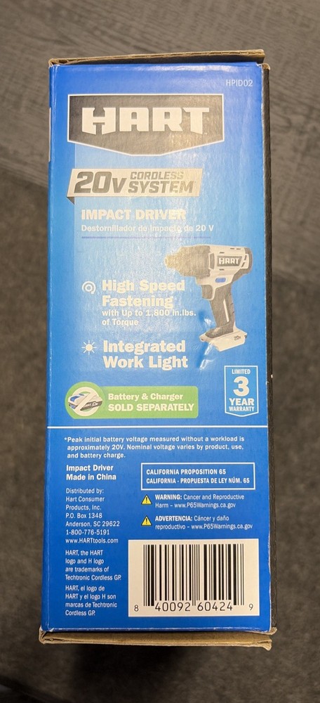 HART 20-Volt Cordless Impact Driver (Tool Only) | Sealed