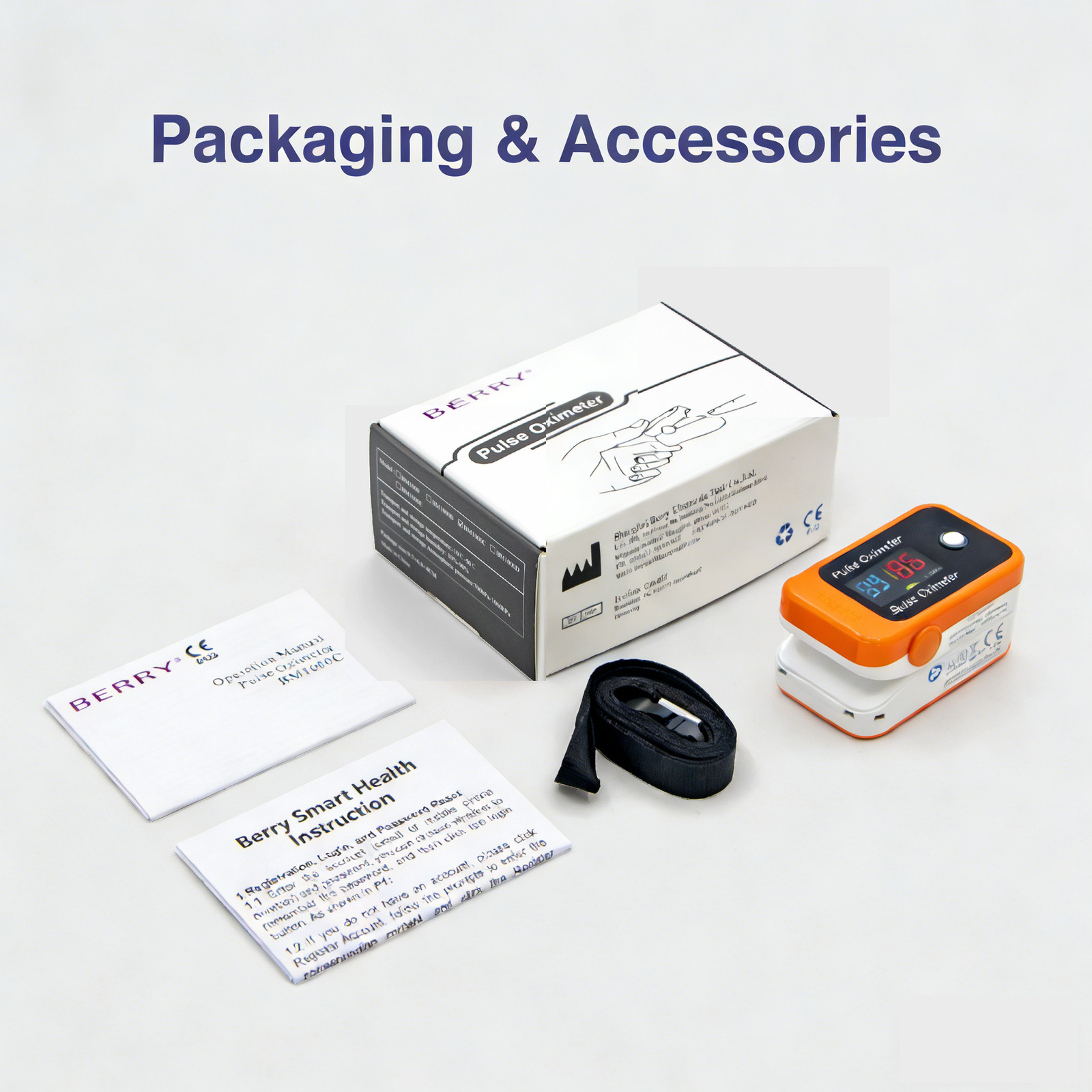 Accurate Pulse Oximeter BM1000C Blutooth Pulse Rate Spo2 Monitor Finger Oximetro