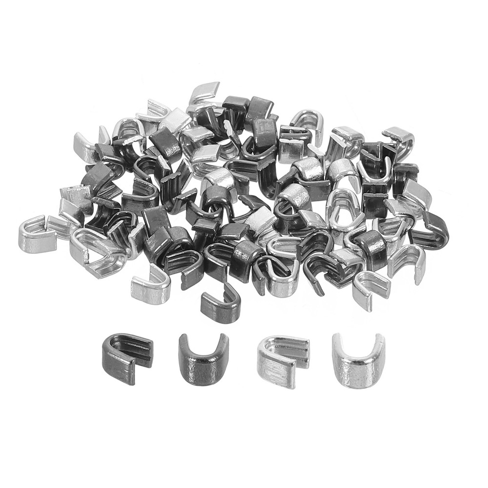80Pcs Zipper Slider Retainers - #3 U Shape Top Stoppers Replacing, Black Silver