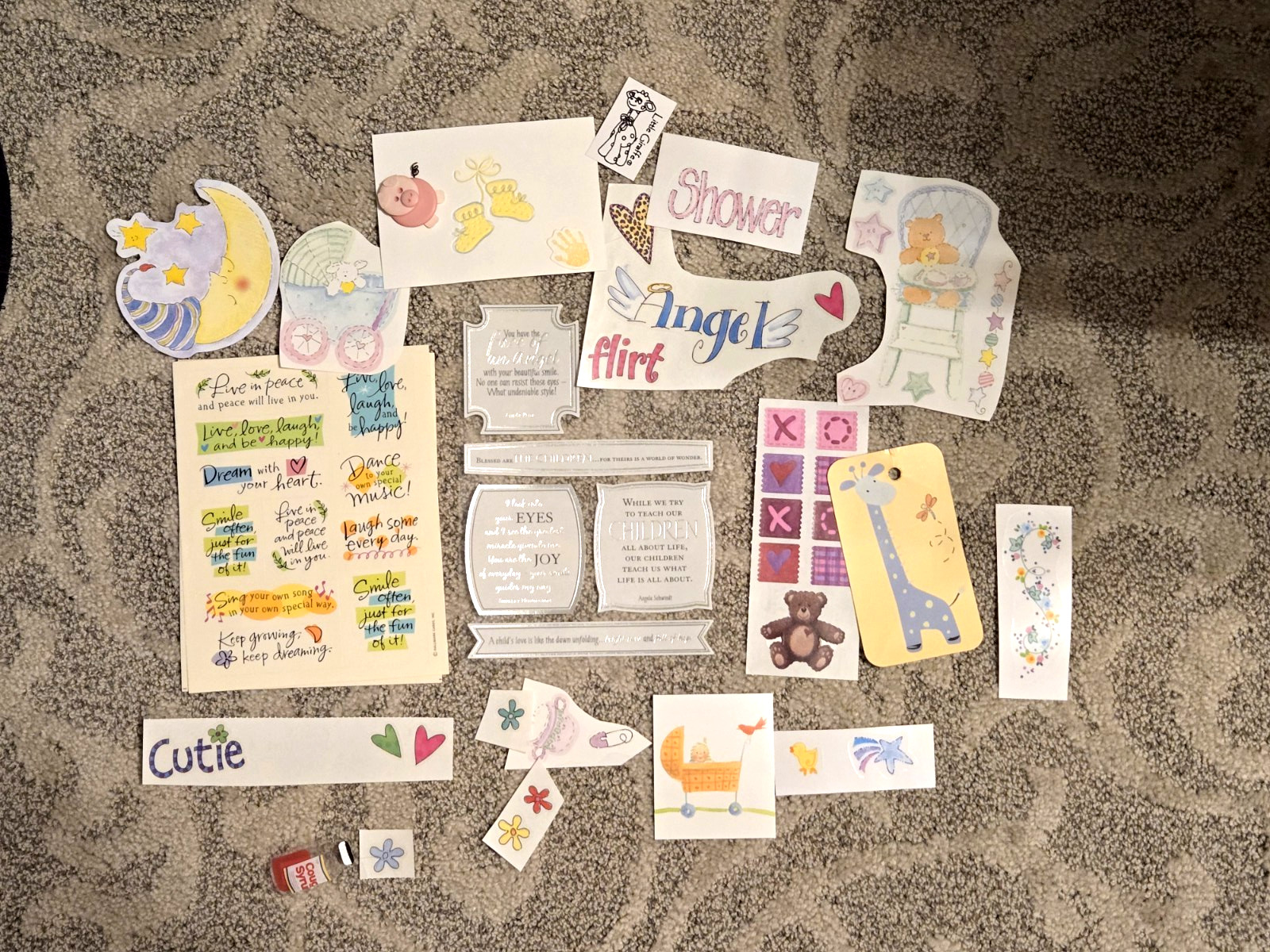 Baby Girl Stickers JOLEES/die cuts/newborn Scrapbook Lot