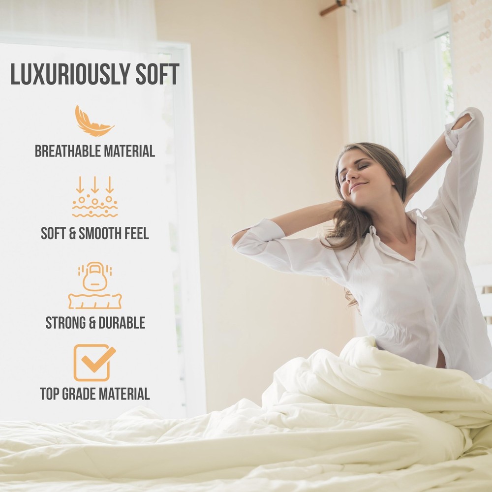 Queen Sheet Set - Luxury Hotel Bed Sheets - Soft Cooling Sheets with Elastic ...