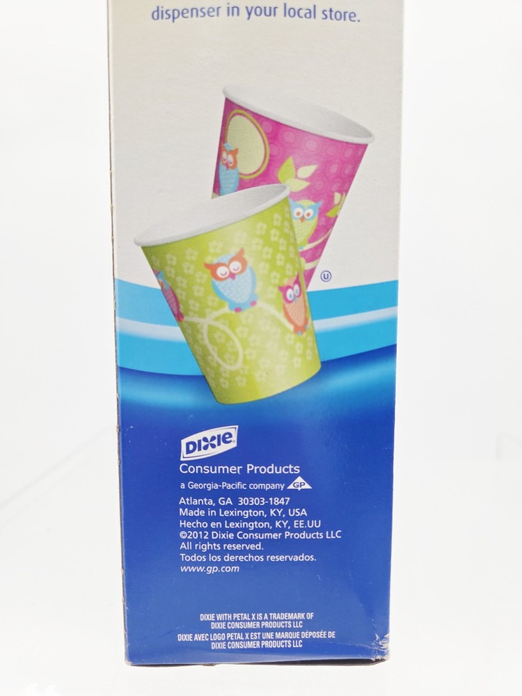 Dixie 5 oz Cups Disposable Fun w Owls 4 Designs Partial