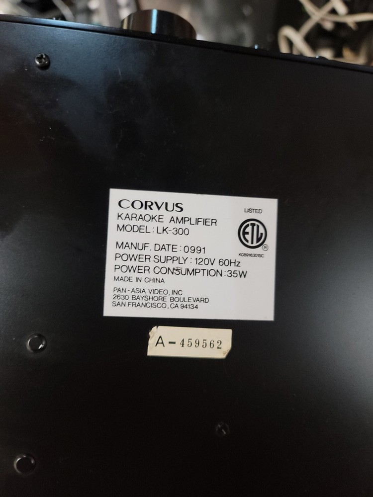 Corvus Karaoke Amplifier Model LK-300 Digital Echo, Multi Audio, Easy Operation