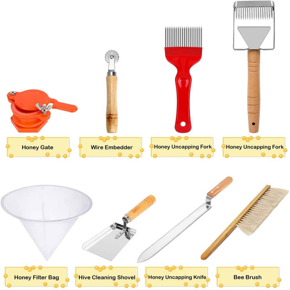 Blisstime Beekeeping Supplies 30 PCS Bee Keeping Starter Kit Beekeeping Tools...