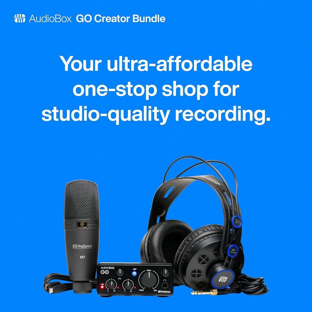 Professional Audio Recording Bundle with USB Interface & Studio One Software