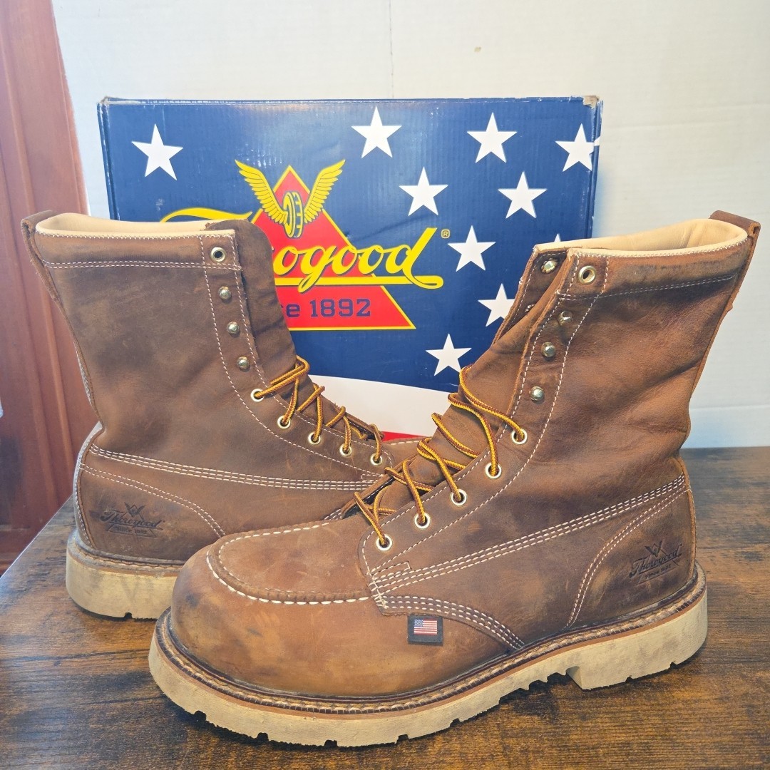 Thorogood American Heritage 8” Crazy Horse Leather Steel Toe Boots Size 11.5 D