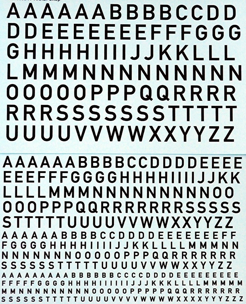 Big letters black 1:43 Decal decals