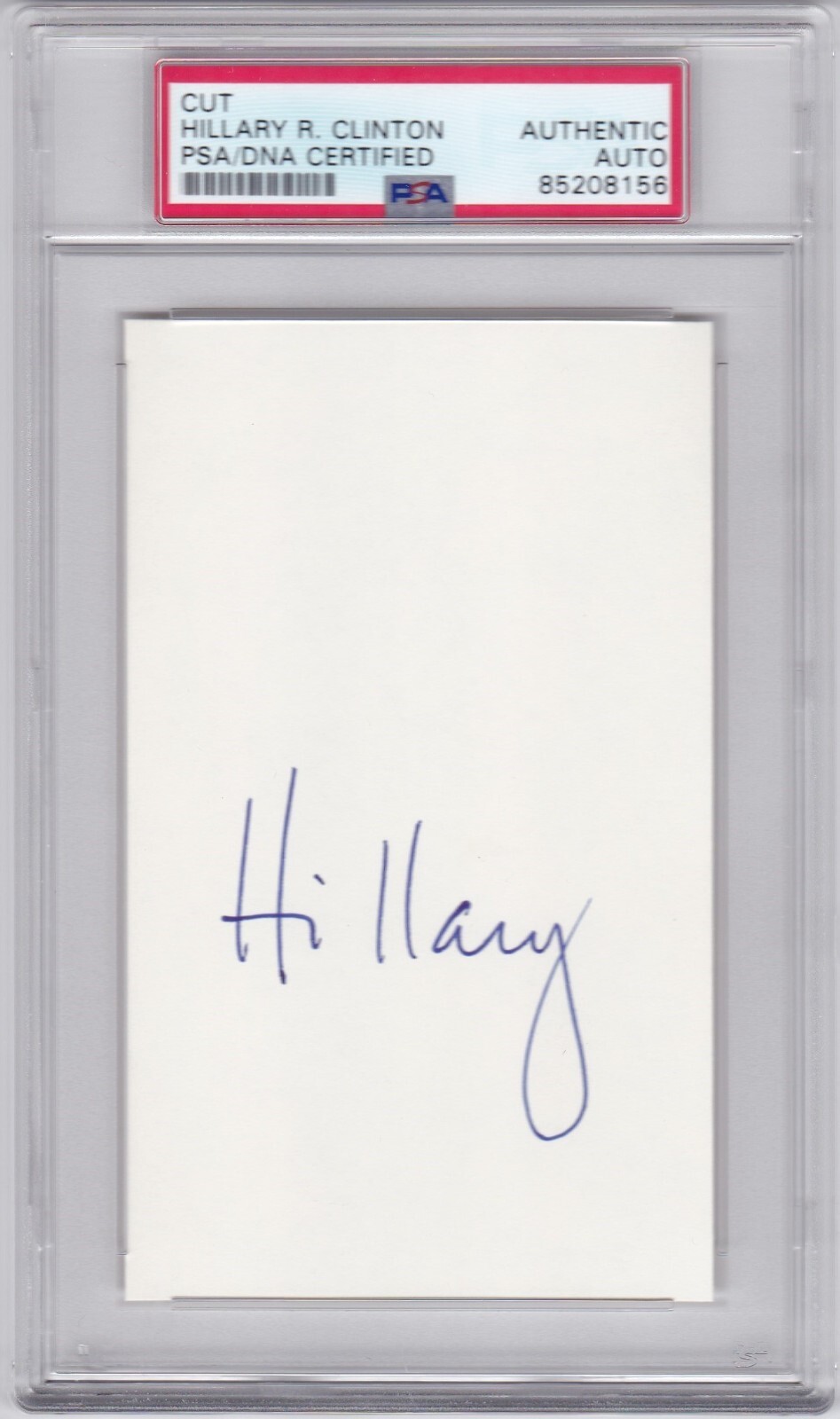 BILL & HILLARY CLINTON PSA DNA AUTOGRAPHED SIGNED CUT 42ND U.S. PRESIDENT