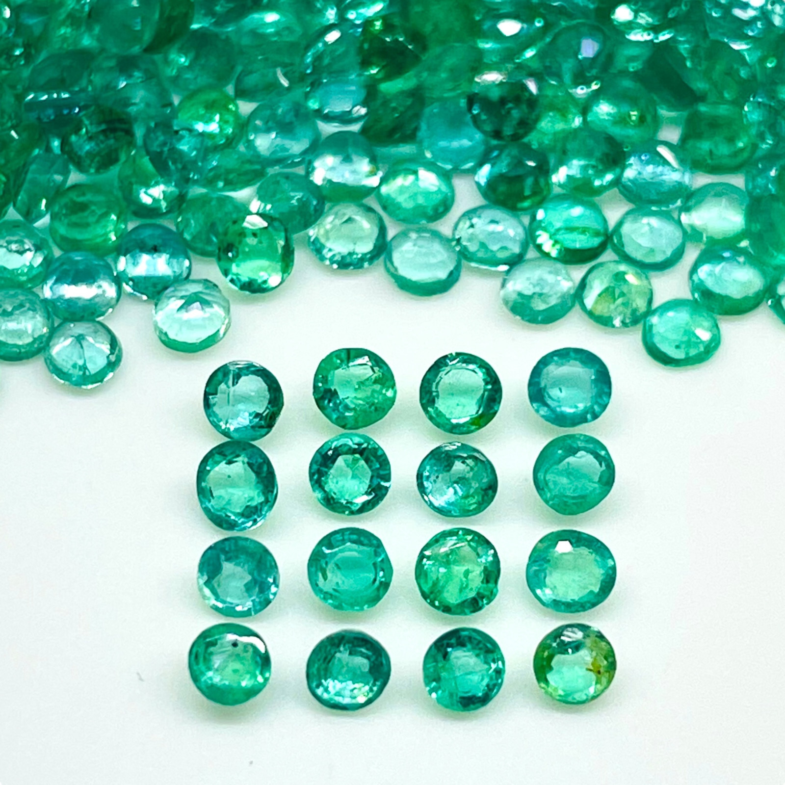 20 Pcs Natural Colombian Emerald 2.7mm Round Cut Loose Untreated Gemstones Lot