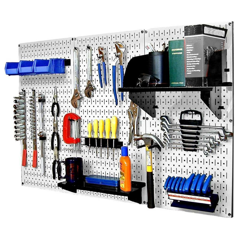 Wall Control Pegboard Standard Tool Storage Kit Patented Hook Slotted Tool Board