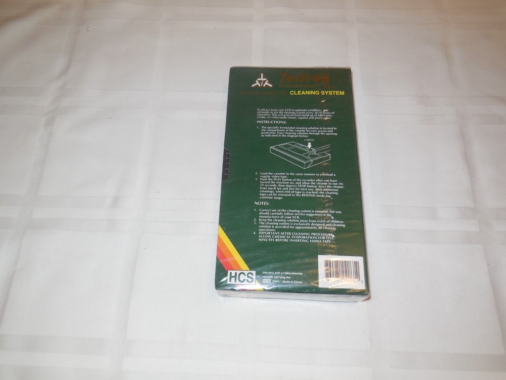Tectron Videocassette Cleaning System. New condition. Sealed.