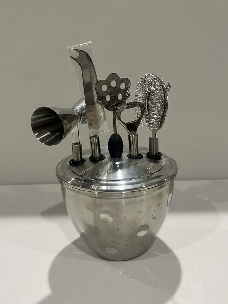 Stainless Steel Bartending Tools & Ice Bucket  Bar Set