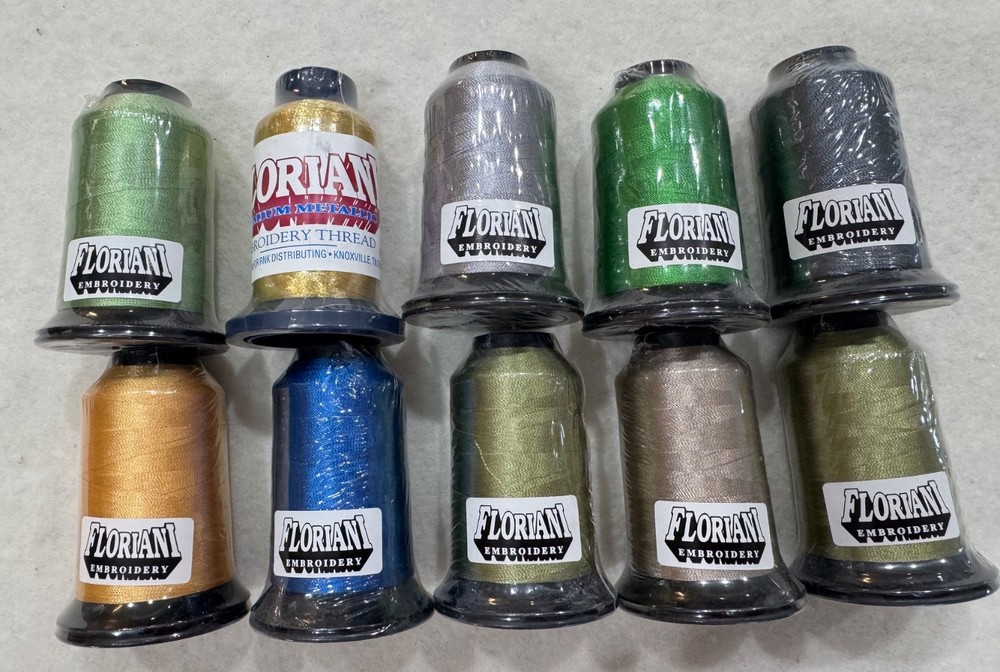 Floriani Embroidery Thread 10 New Spools Polyester Multiple Colors
