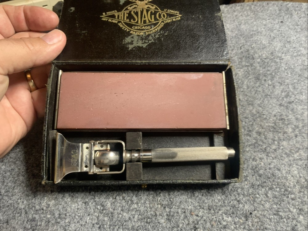 Vintage Stag Co. Safety Razor Sharpener UNIQUE RARE SET