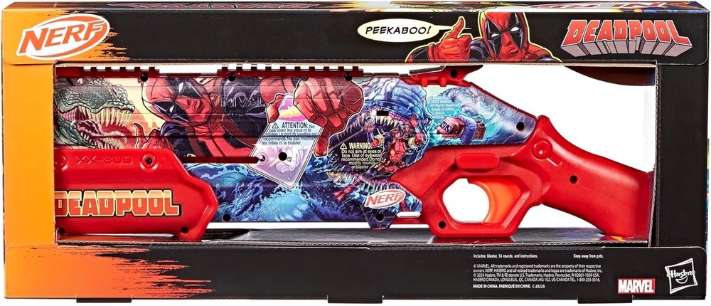 Nerf Rival Takedown Marvel Deadpool Pump Action SLAMFIRE Blaster Shotgun 16 AMMO