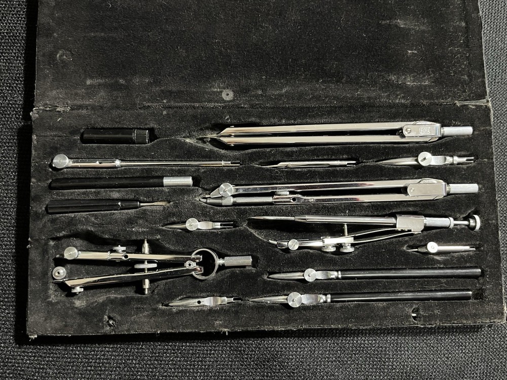 Vintage BOFA Drafting Set D415 15pc In Case