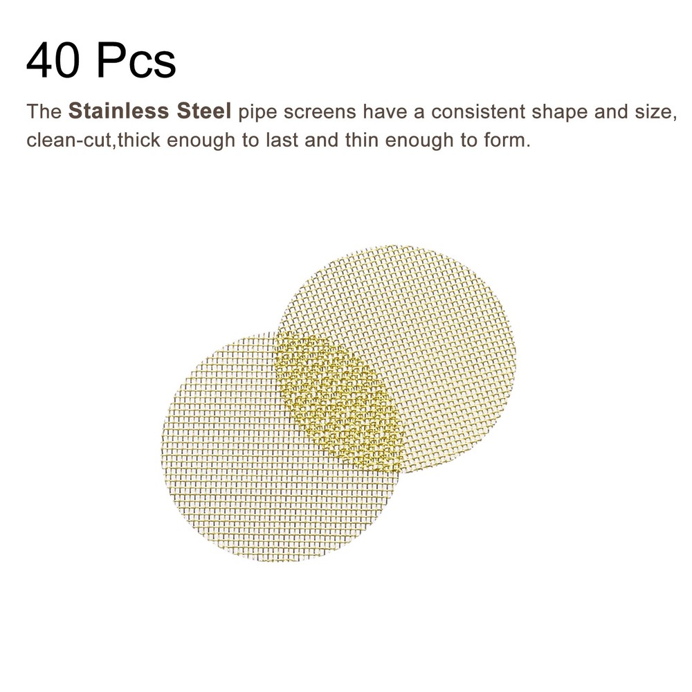 40Pcs Pipe Screen Brass Screens 13/16 Inch(20mm) Diameter for Pipe Filter