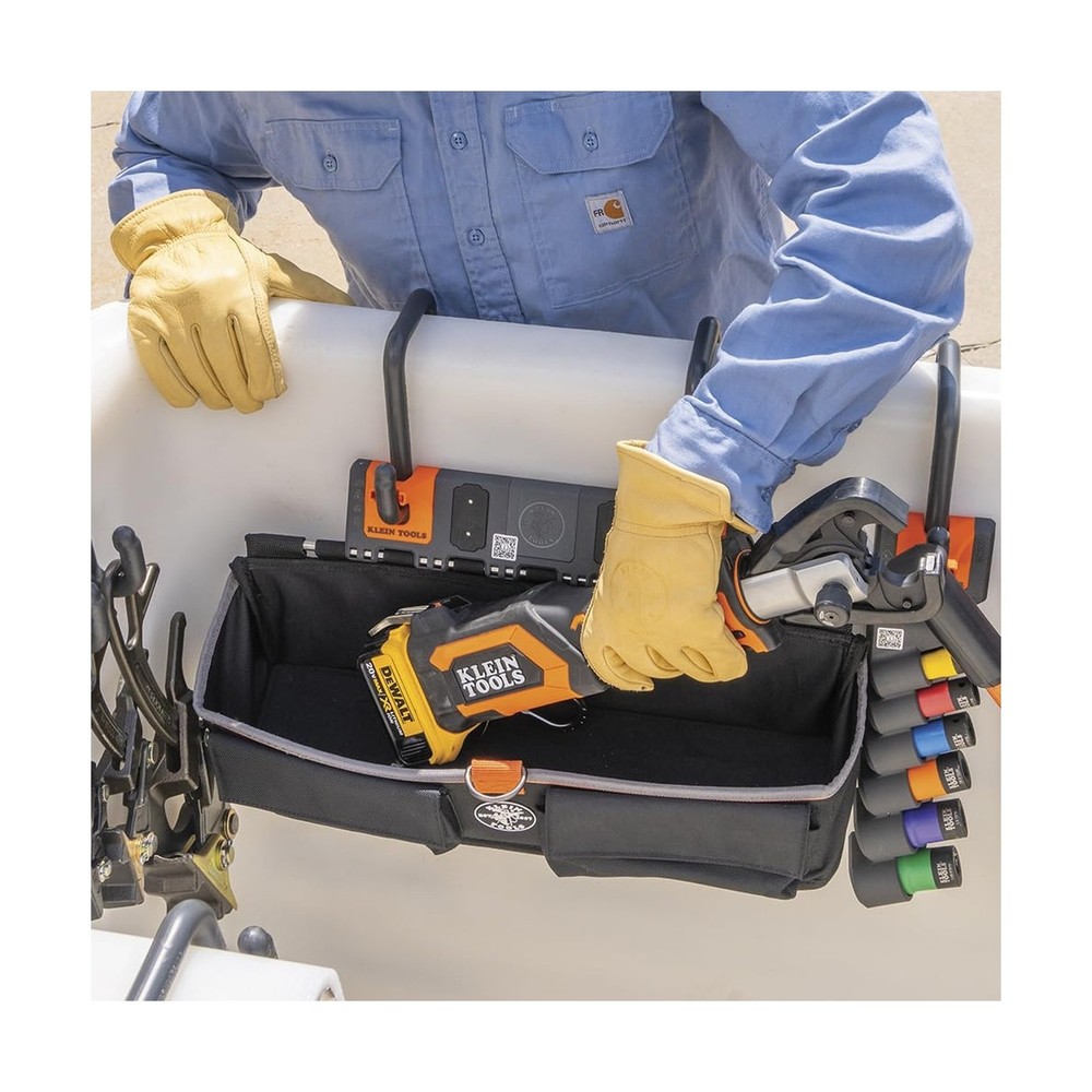 Klein Tools BC511S Bucket Work Center Large Tool Pouch, S Hook Rail System Ac...