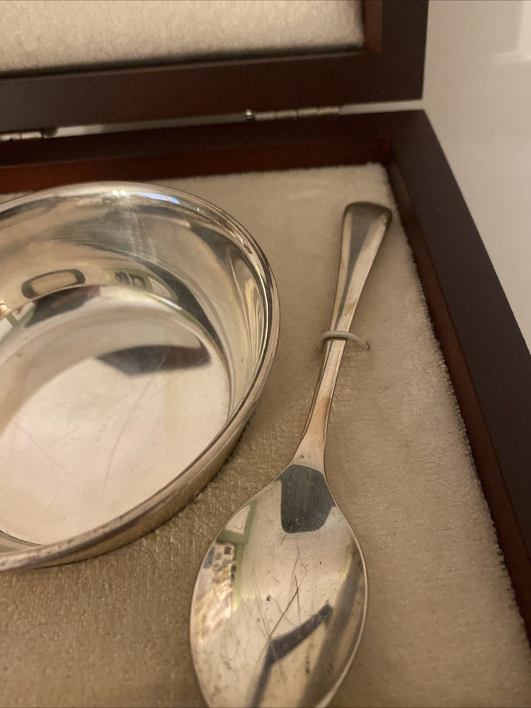 Carrs Solid Sterling Silver Bowl with Accompanying Solid SS Spoon #FS