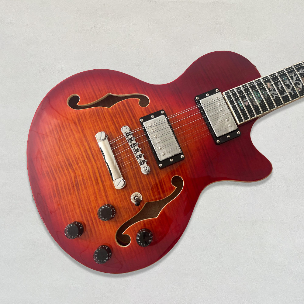 LP 12 String Electric Guitar Kit Flame Maple Top