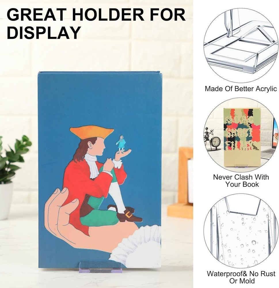 6 Pack Acrylic Book Stand Display Adjustable Clear Display Holder Easel