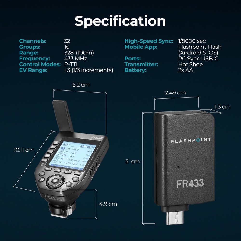 Flashpoint FT433S TTL Wireless Flash Trigger for Sony, Godox FT433S