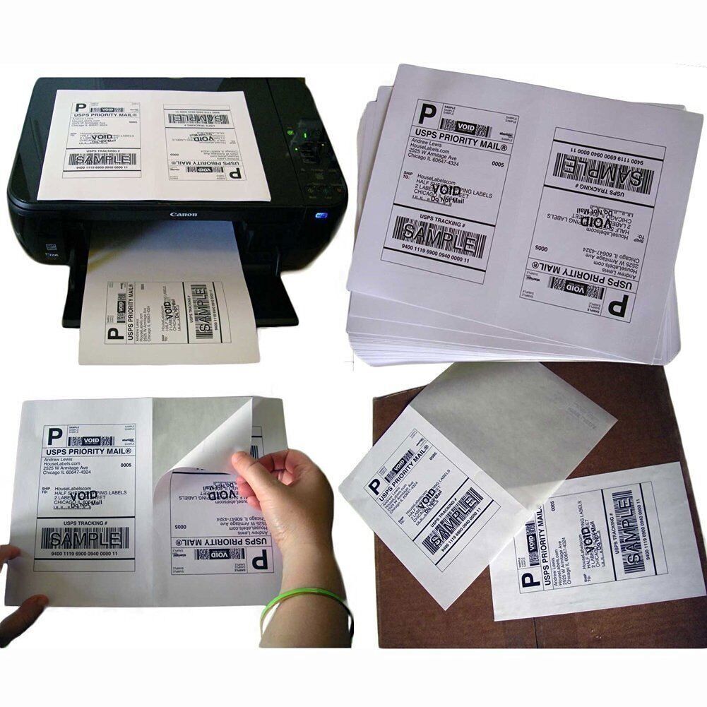 200-20000 Premium 8.5x5.5 Shipping Mailing Labels Half Sheet Self Adhesive Label