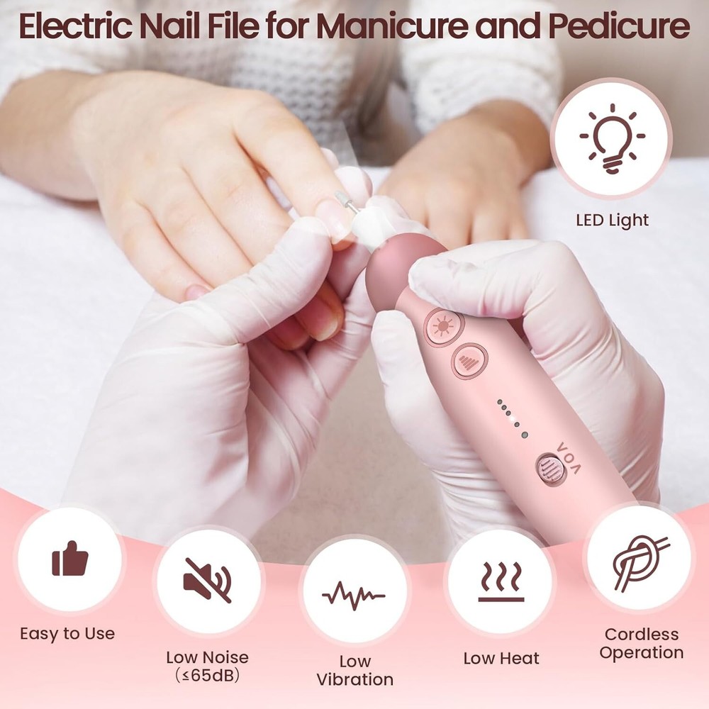 Portable Wireless Electric Nail Drill, Professional Nail Drill Machine Kit, Nail