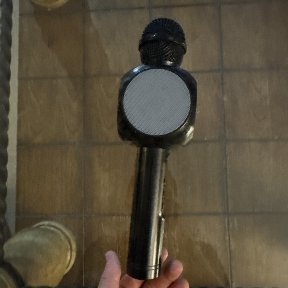 Tech Solutions LED Bluetooth Karaoke Studio Wireless Mic With Speaker Black