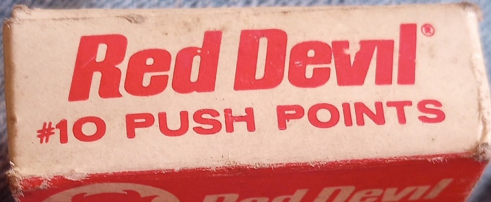 1950's-60's Red Devil Push Points NOS Box