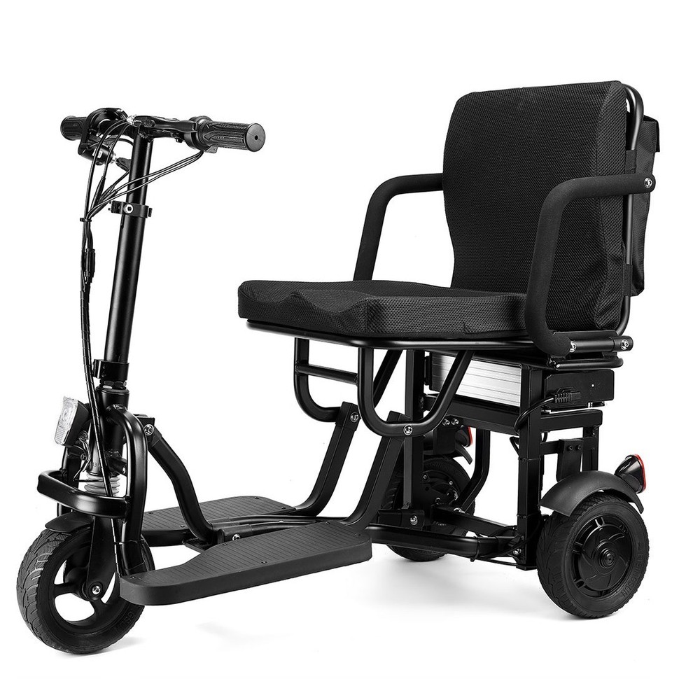 Lightweight Foldable Electric Mobility Scooter, 300 W 20 Miles Range, Solid Tire