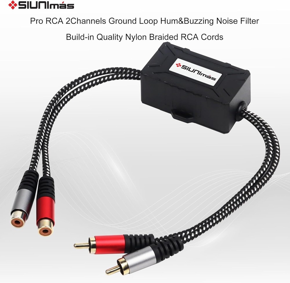 Pro RCA 2 Channels Ground Loop Isolator Hotswap Design with Nylon Braided Cor...