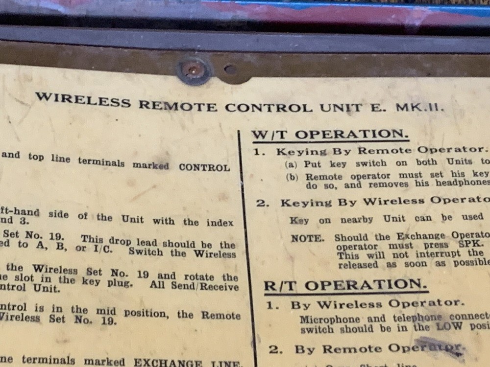 Vintage WW2 Field Telecom Equipment | Wireless Set Remote Control Unit "E" MK.II