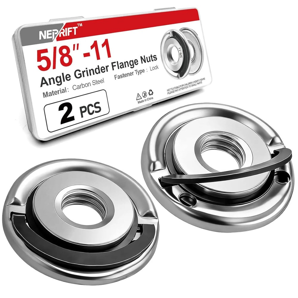 2 Pcs 5/8- Angle Grinder Flange Nuts with 5/8- Inch Thread, Quick Change Lock...