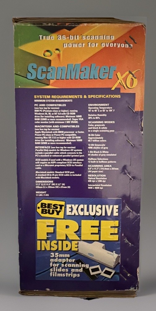 Scanner By MicroTek SCANMAKER X6 Color Document Flatbed Scanner Tested & Works!