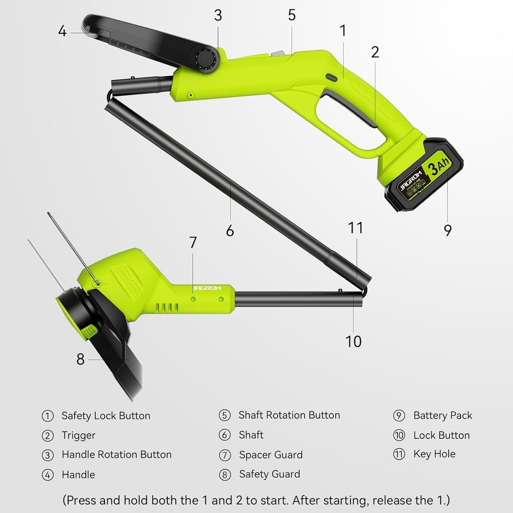Effortless Lawn Care: 21V Cordless String Trimmer & Edger with Adjustable Design