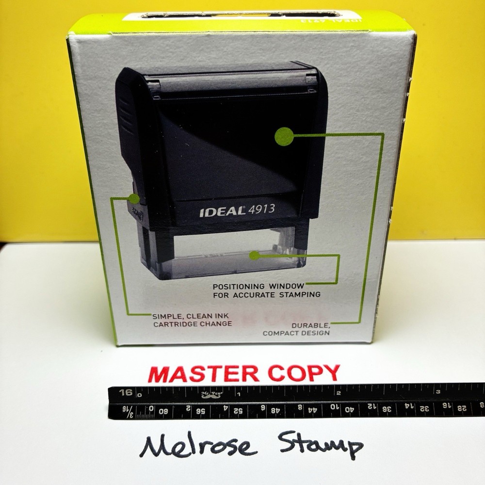 Master Copy Rubber Stamp Red Ink Self Inking Ideal 4913