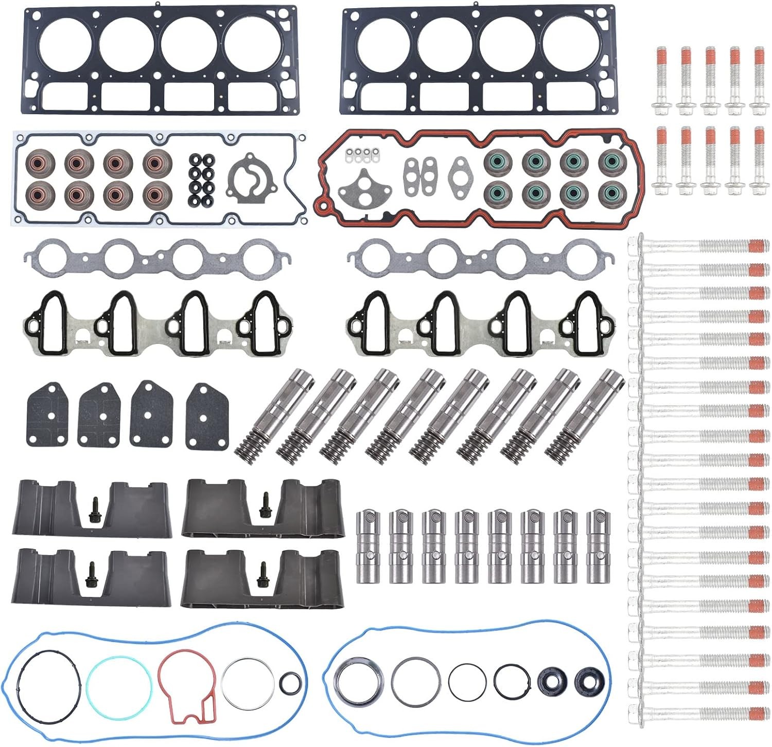 Chevrolet GM 5.3L AFM Lifter Kit Head Gasket Set, Head Bolts , Lifters & Guides