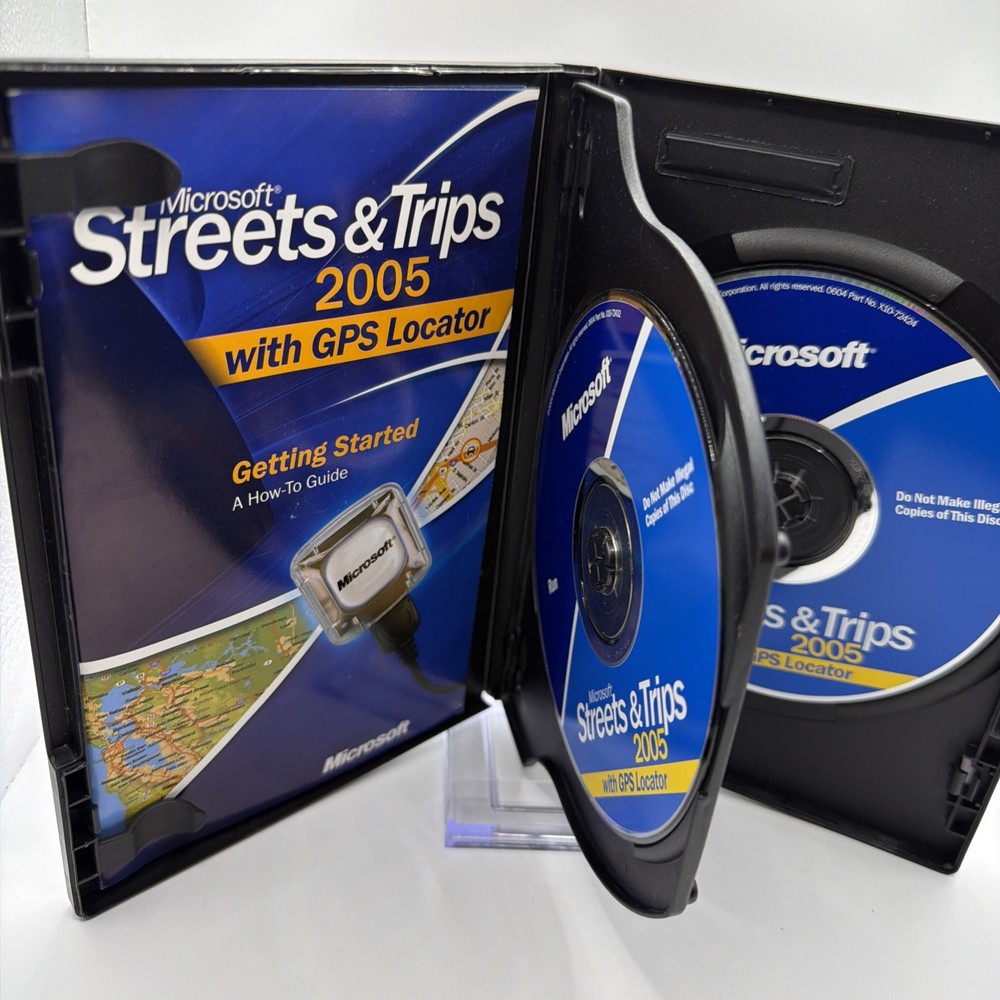 Microsoft Streets & Trips 2005 CD Software 2 Discs & Booklet Travel Map Software