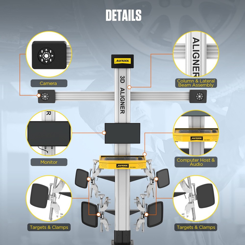 3D Wheel Alignment Machine Remote Control Tire Aligner System Alignment Tool