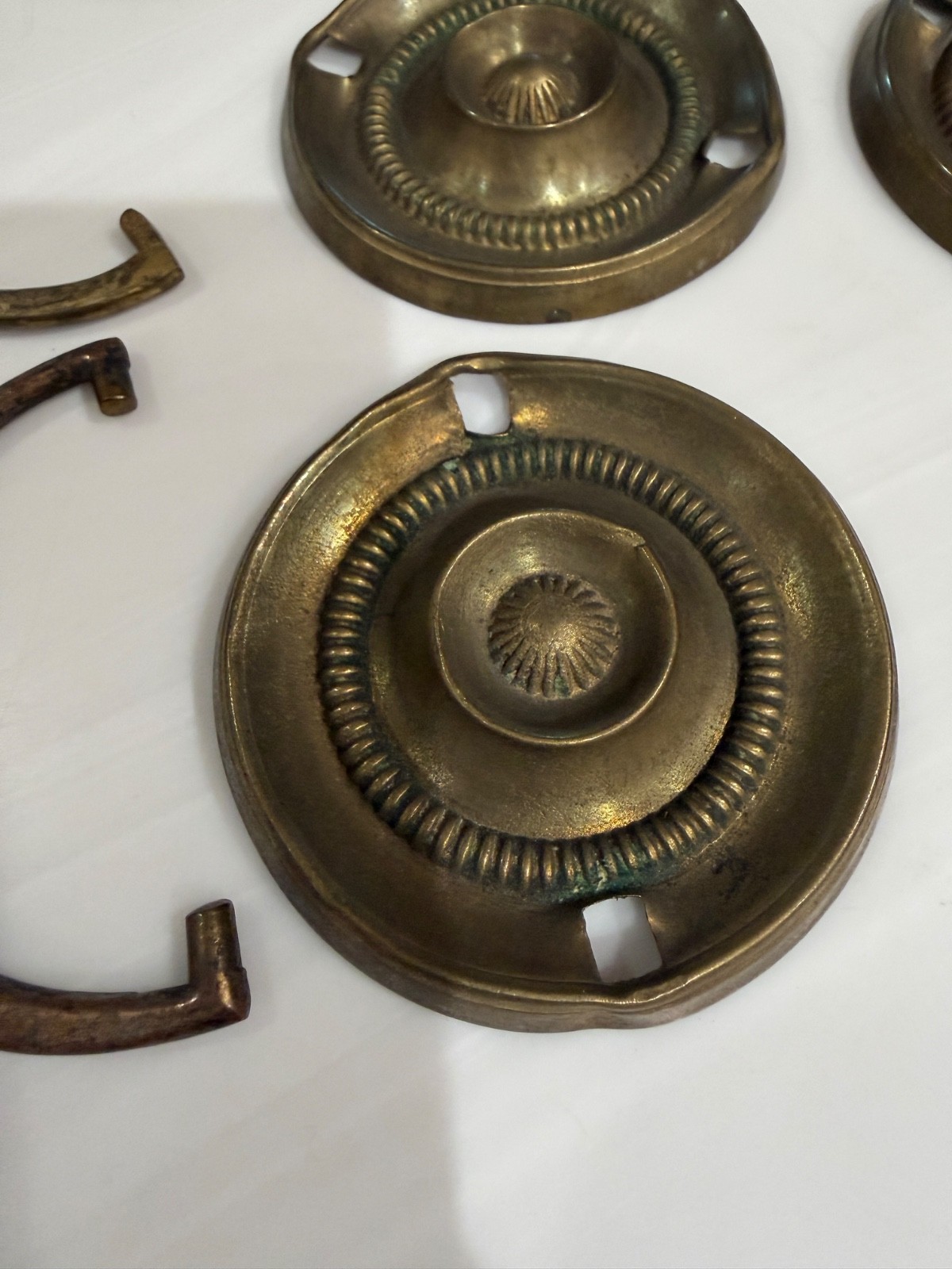 antique Hepplewhite round bail pulls 1810 English George parts restoration set