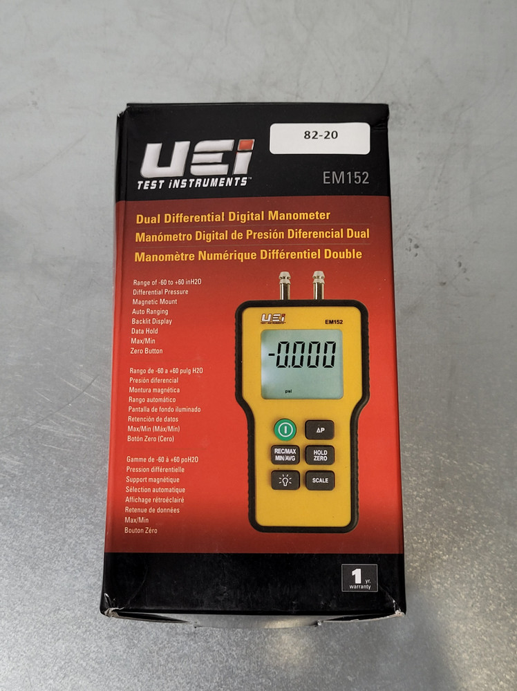 UEi EM152 Dual Differential Digital Manometer Test Instruments