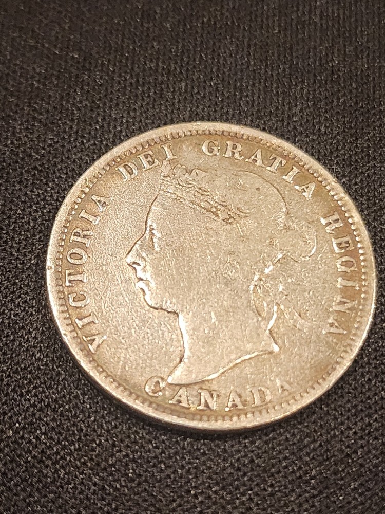 1890H Canada 25 Cents Silver Coin