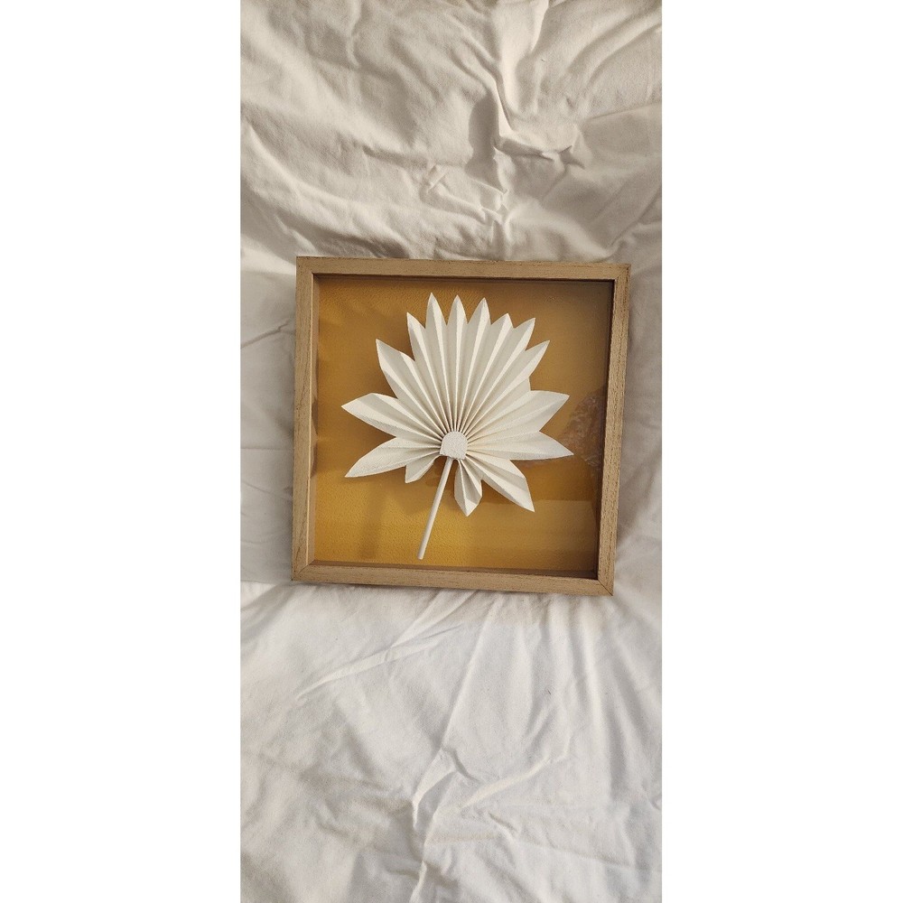 Shadow Box Orange With Flower Fan