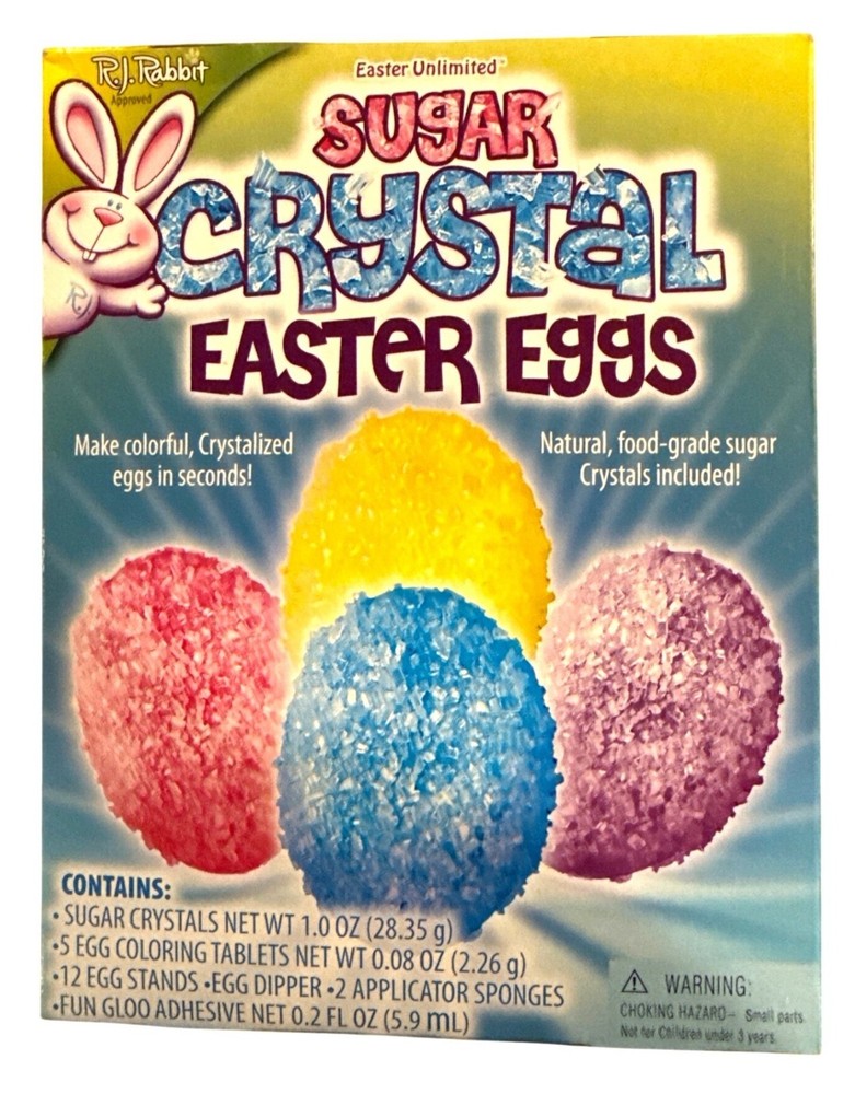 Easter Unlimited SUGAR CRYSTAL Egg Decorating Kit With Coloring Tablets+ Stands+