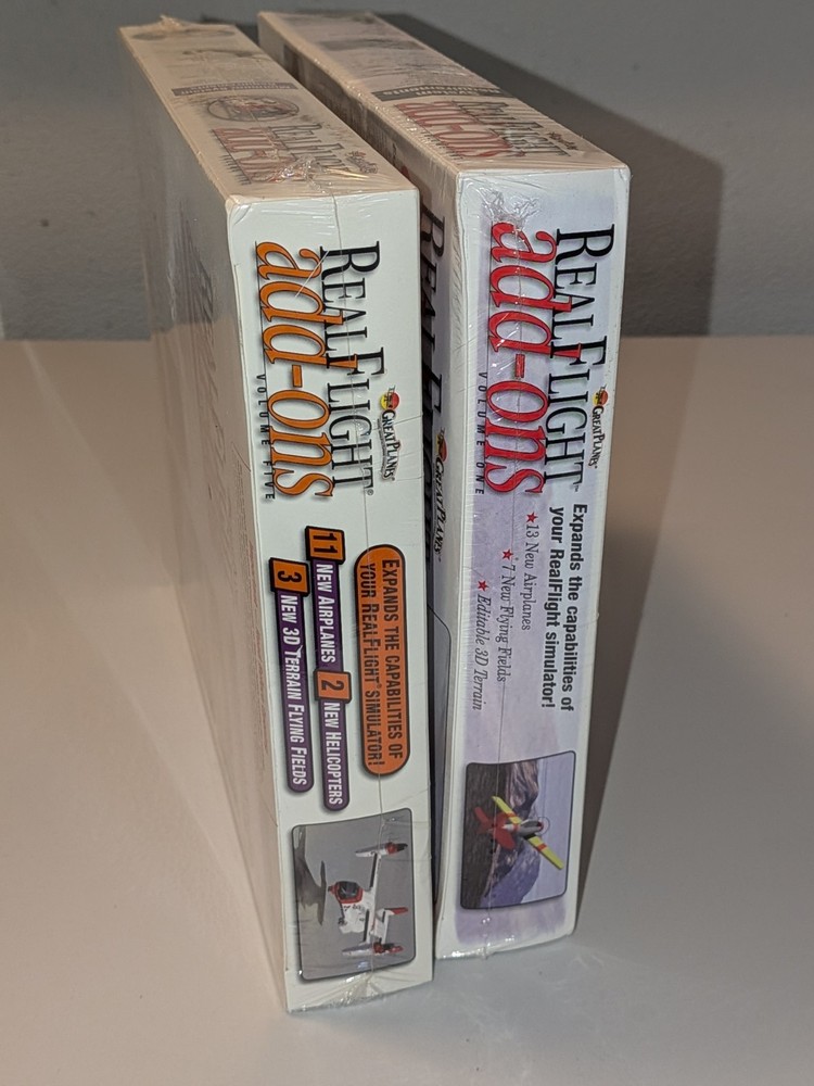 2 Great Planes Real Flight Add Ons Software CD Volume 1 & 5 Sealed